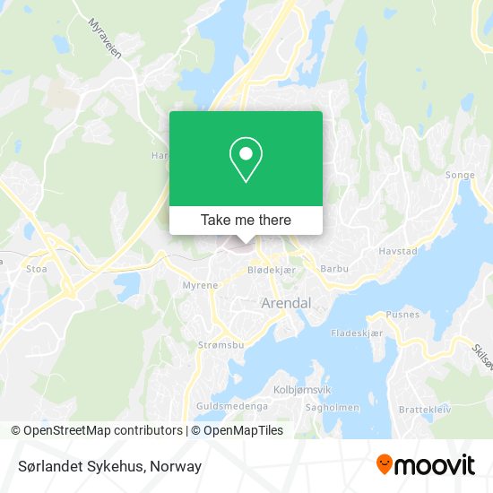 Sørlandet Sykehus map