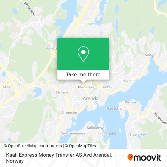 Kaah Express Money Transfer AS Avd Arendal map
