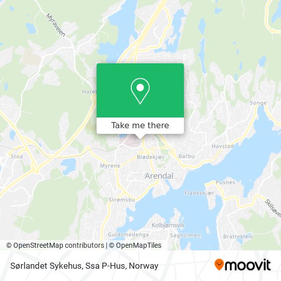 Sørlandet Sykehus, Ssa P-Hus map