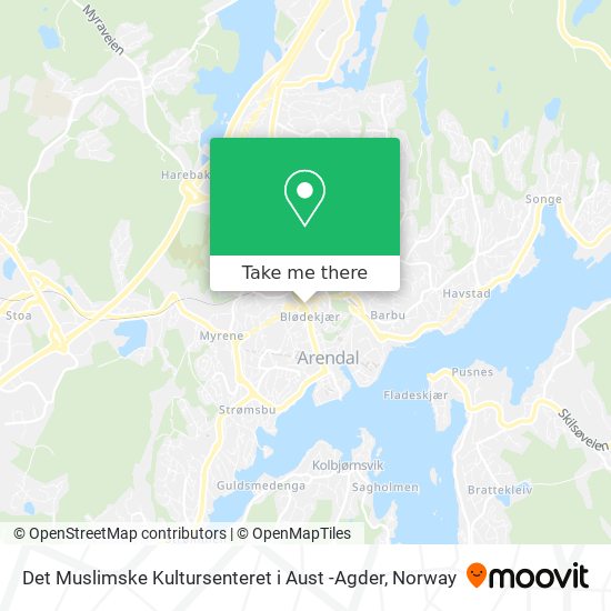 Det Muslimske Kultursenteret i Aust -Agder map