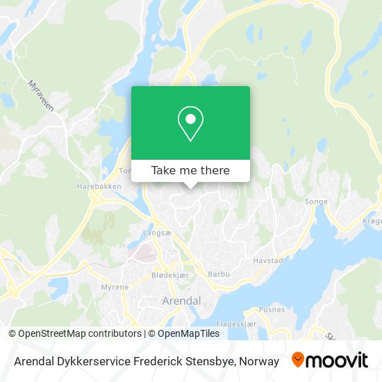 Arendal Dykkerservice Frederick Stensbye map