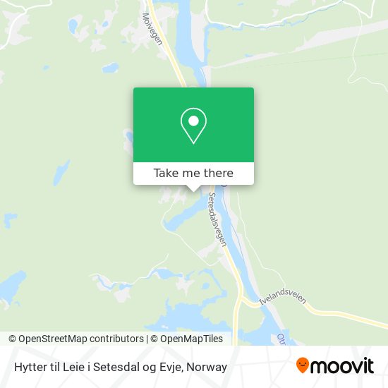 Hytter til Leie i Setesdal og Evje map