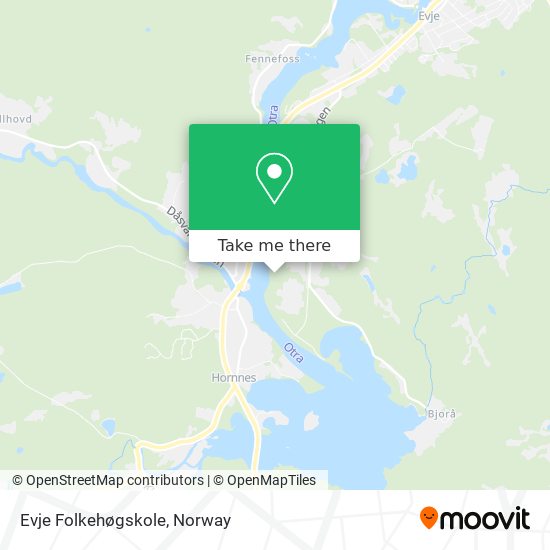 Evje Folkehøgskole map