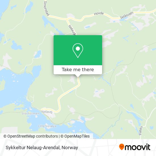 Sykkeltur Nelaug-Arendal map