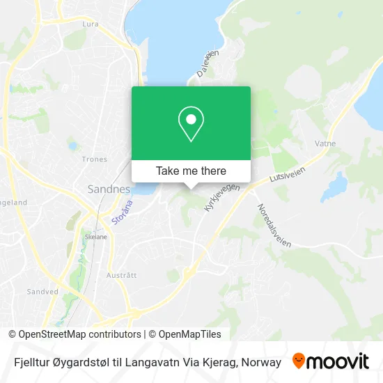 Fjelltur Øygardstøl til Langavatn Via Kjerag map