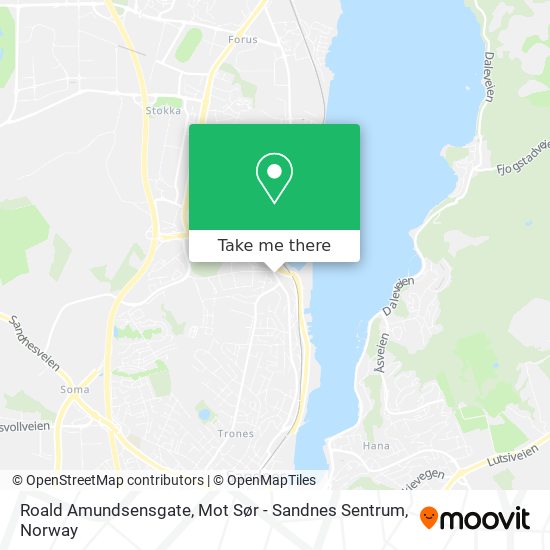 Roald Amundsensgate, Mot Sør - Sandnes Sentrum map