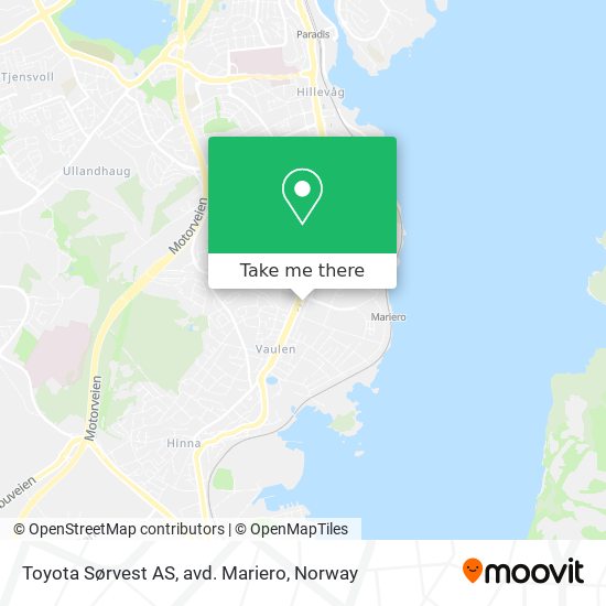 Toyota Sørvest AS, avd. Mariero map