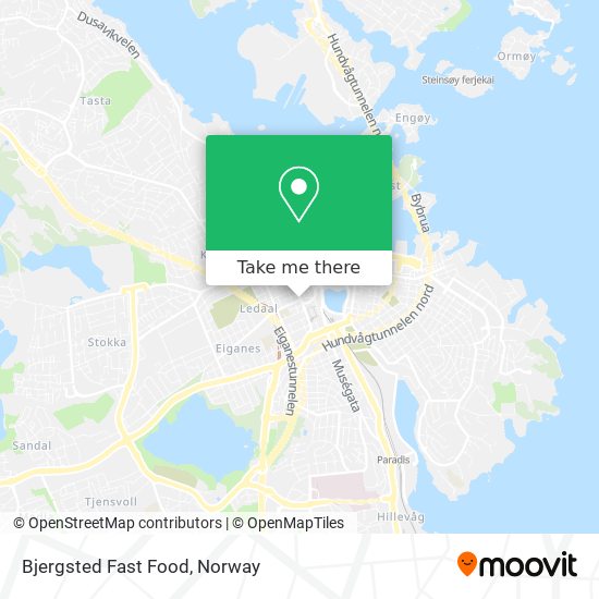 Bjergsted Fast Food map