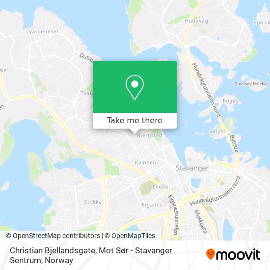 Christian Bjellandsgate, Mot Sør - Stavanger Sentrum map