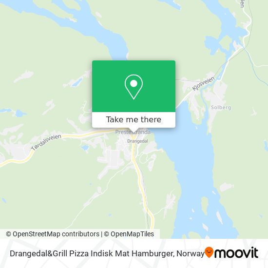 Drangedal&Grill Pizza Indisk Mat Hamburger map
