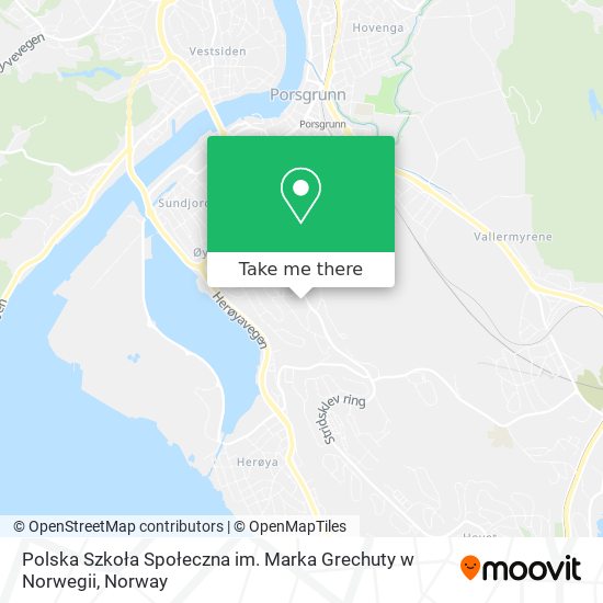 Polska Szkoła Społeczna im. Marka Grechuty w Norwegii map