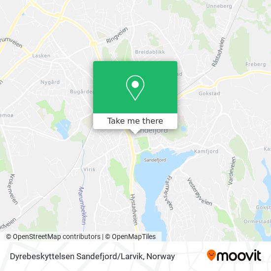 Dyrebeskyttelsen Sandefjord / Larvik map