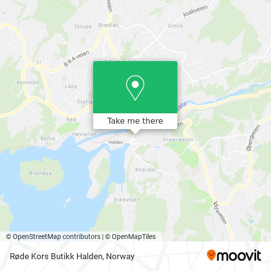 Røde Kors Butikk Halden map