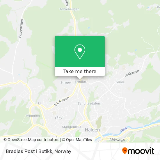 Brødløs Post i Butikk map