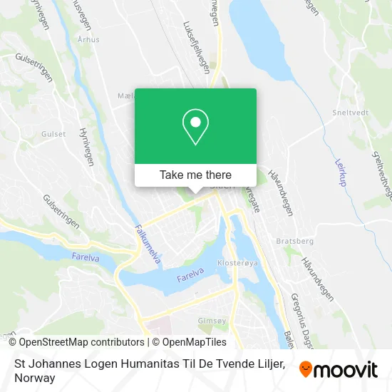 St Johannes Logen Humanitas Til De Tvende Liljer map