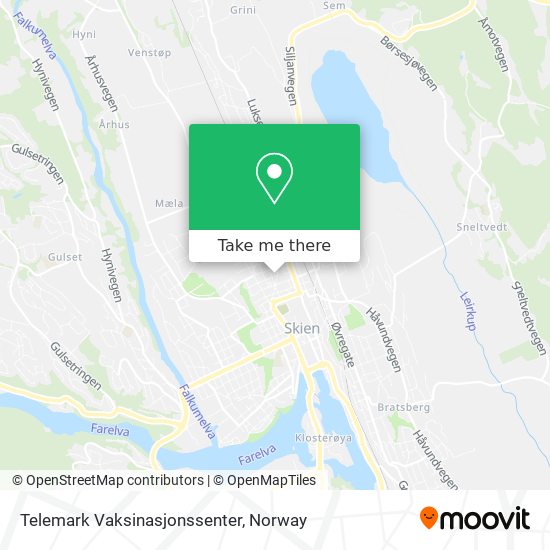 Telemark Vaksinasjonssenter map