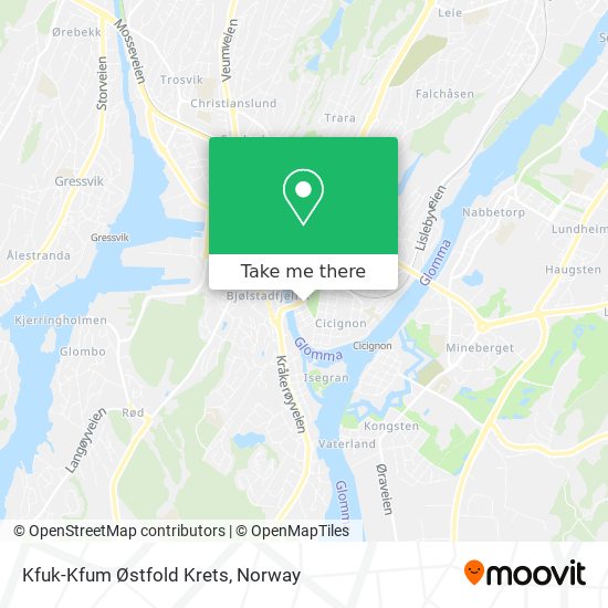 Kfuk-Kfum Østfold Krets map