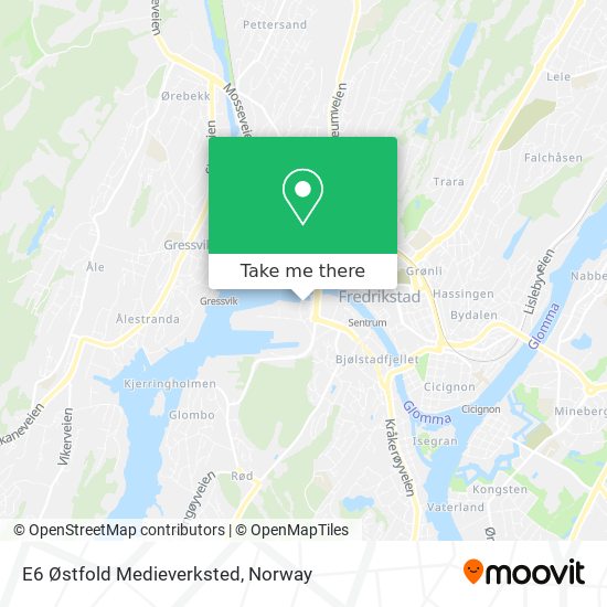 E6 Østfold Medieverksted map