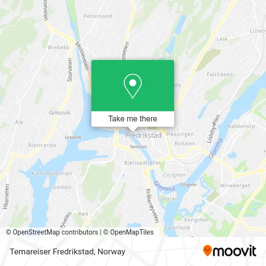 Temareiser Fredrikstad map