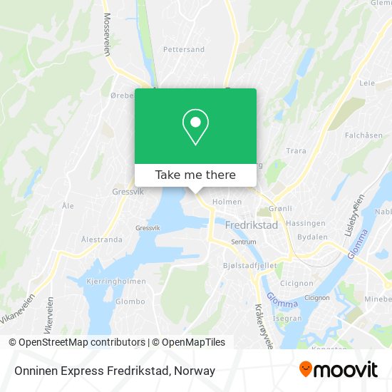 Onninen Express Fredrikstad map