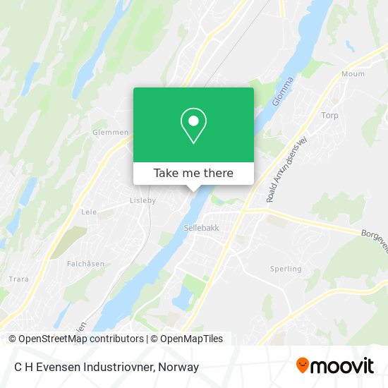 C H Evensen Industriovner map