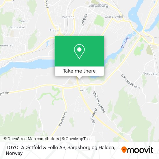 TOYOTA Østfold & Follo AS, Sarpsborg og Halden map