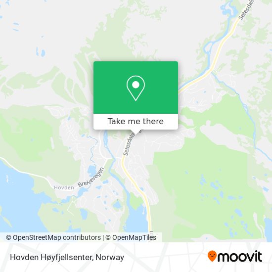 Hovden Høyfjellsenter map