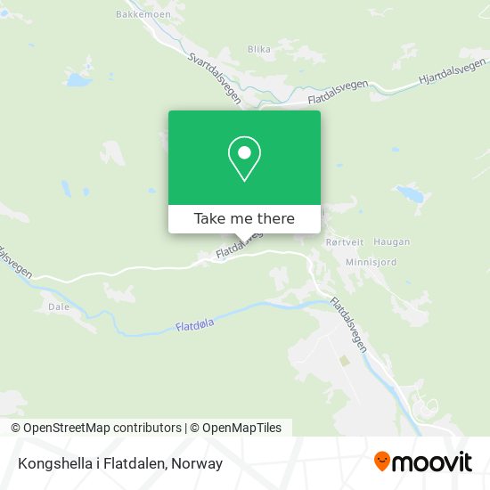 Kongshella i Flatdalen map