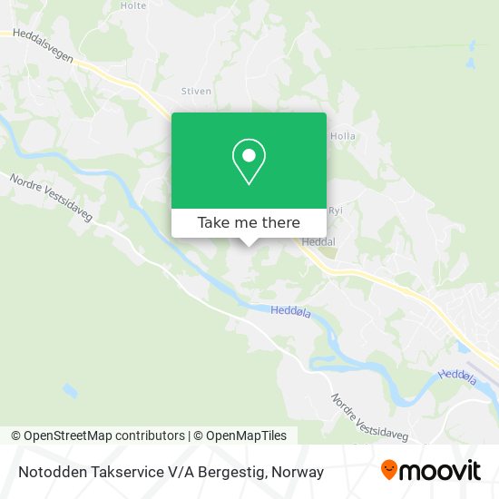 Notodden Takservice V / A Bergestig map