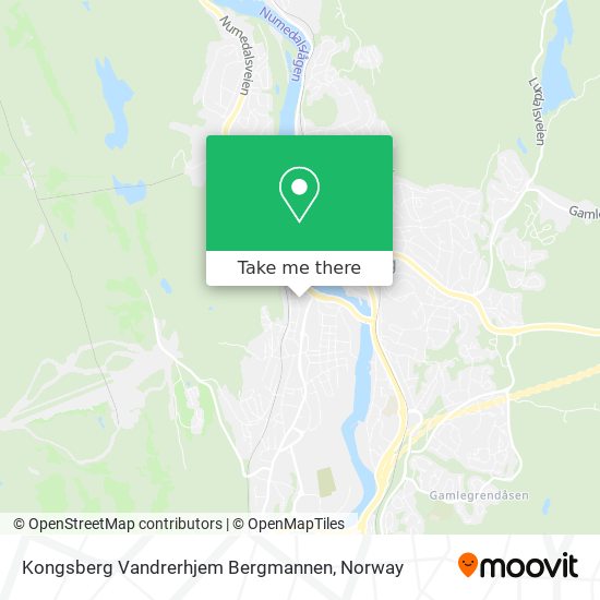 Kongsberg Vandrerhjem Bergmannen map