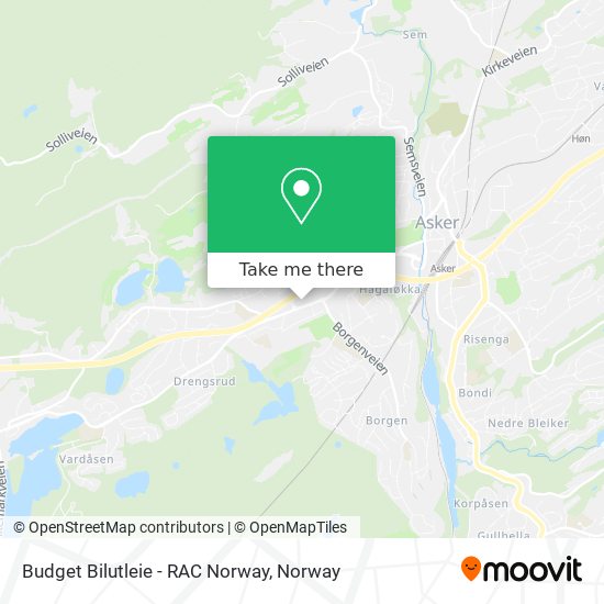 Budget Bilutleie - RAC Norway map