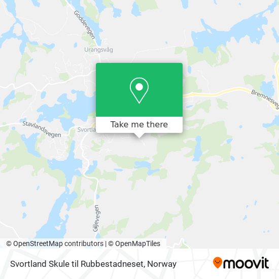 Svortland Skule til Rubbestadneset map