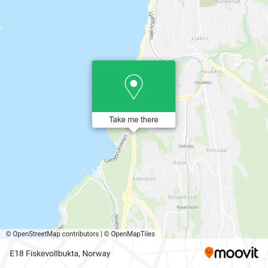 E18 Fiskevollbukta map