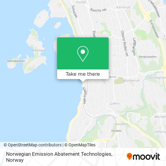 Norwegian Emission Abatement Technologies map