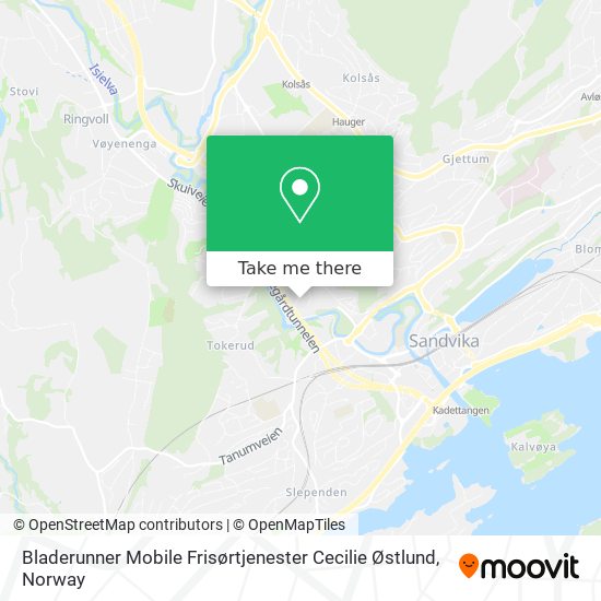 Bladerunner Mobile Frisørtjenester Cecilie Østlund map