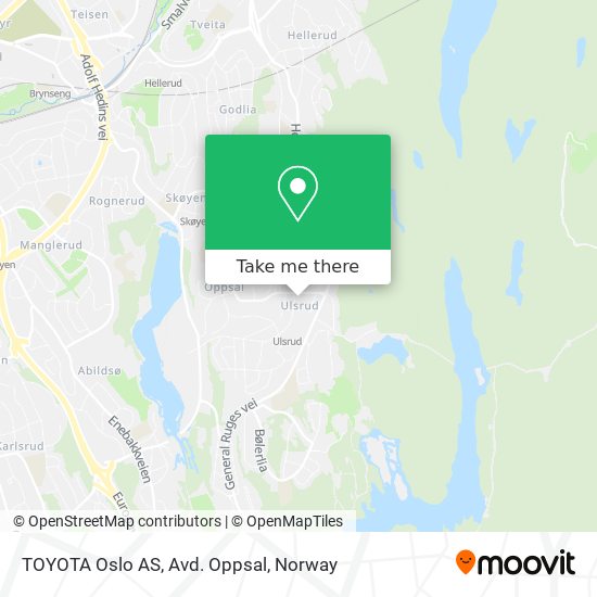 TOYOTA Oslo AS, Avd. Oppsal map