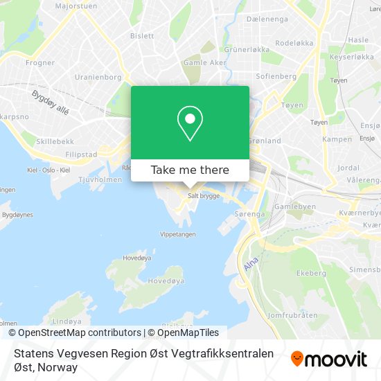 Statens Vegvesen Region Øst Vegtrafikksentralen Øst map