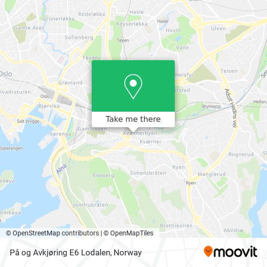 På og Avkjøring E6 Lodalen map
