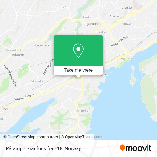 Pårampe Granfoss fra E18 map