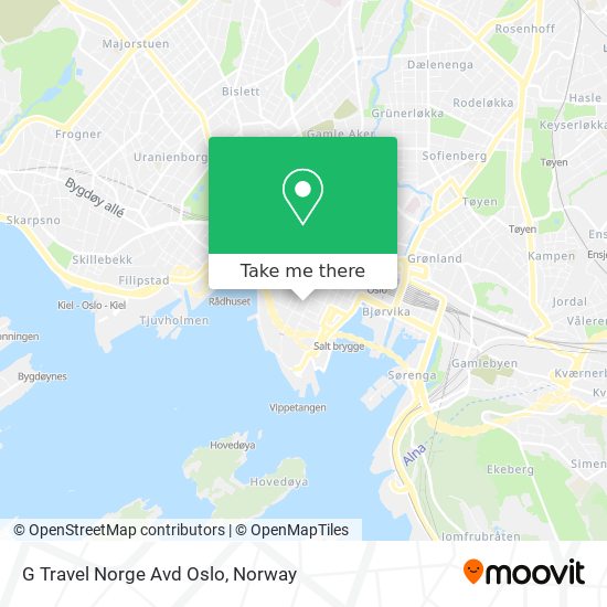 G Travel Norge Avd Oslo map