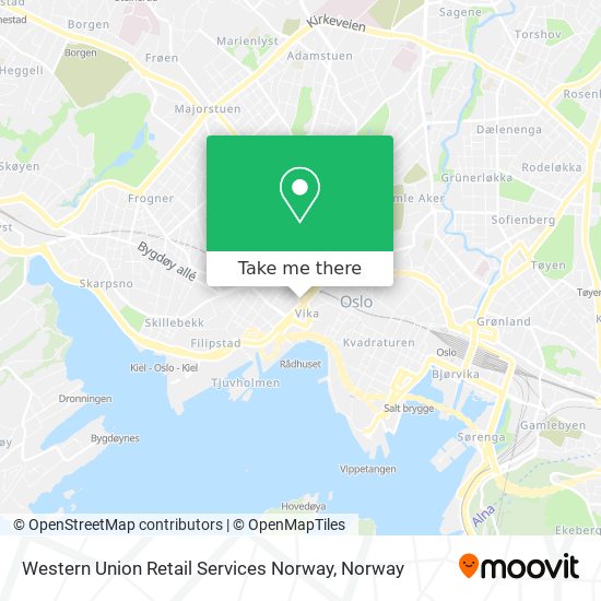 Western Union Retail Services Norway map