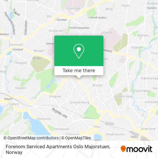 Forenom Serviced Apartments Oslo Majorstuen map