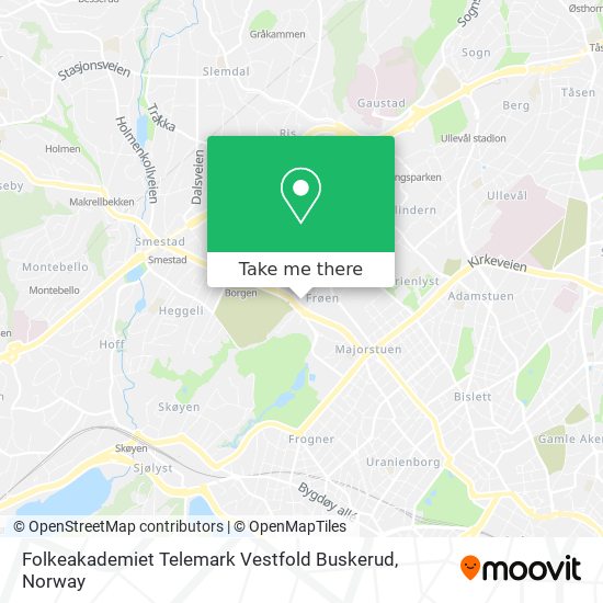 Folkeakademiet Telemark Vestfold Buskerud map