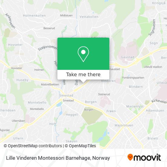 Lille Vinderen Montessori Barnehage map
