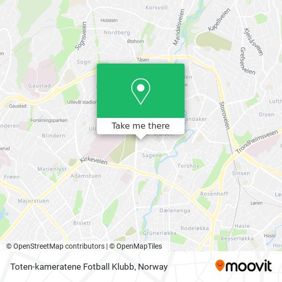 Toten-kameratene Fotball Klubb map