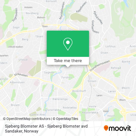 Sjøberg Blomster AS - Sjøberg Blomster avd Sandaker map