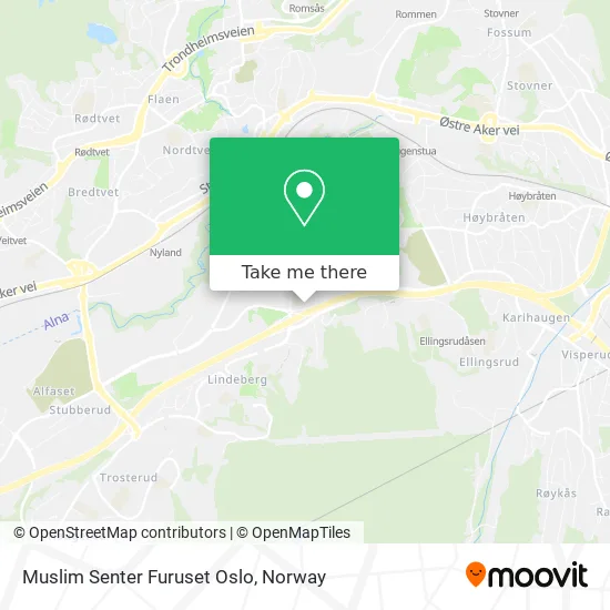 Muslim Senter Furuset Oslo map