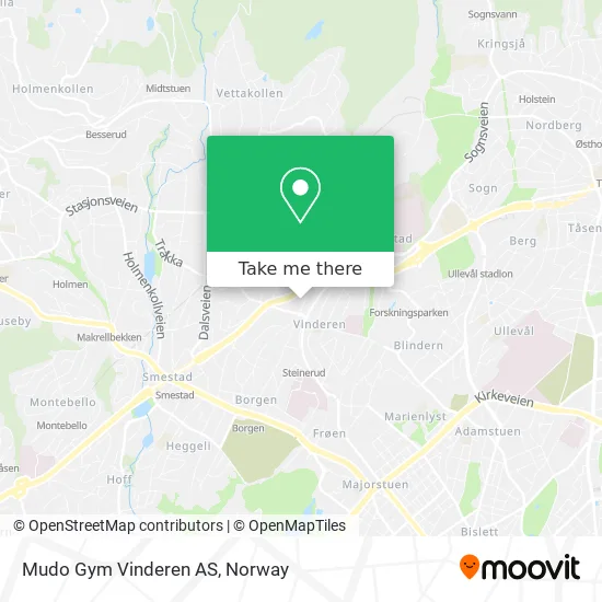 Mudo Gym Vinderen AS map