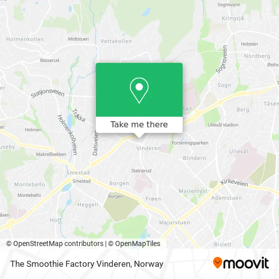 The Smoothie Factory Vinderen map