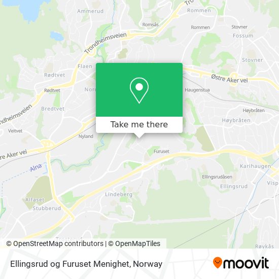 Ellingsrud og Furuset Menighet map